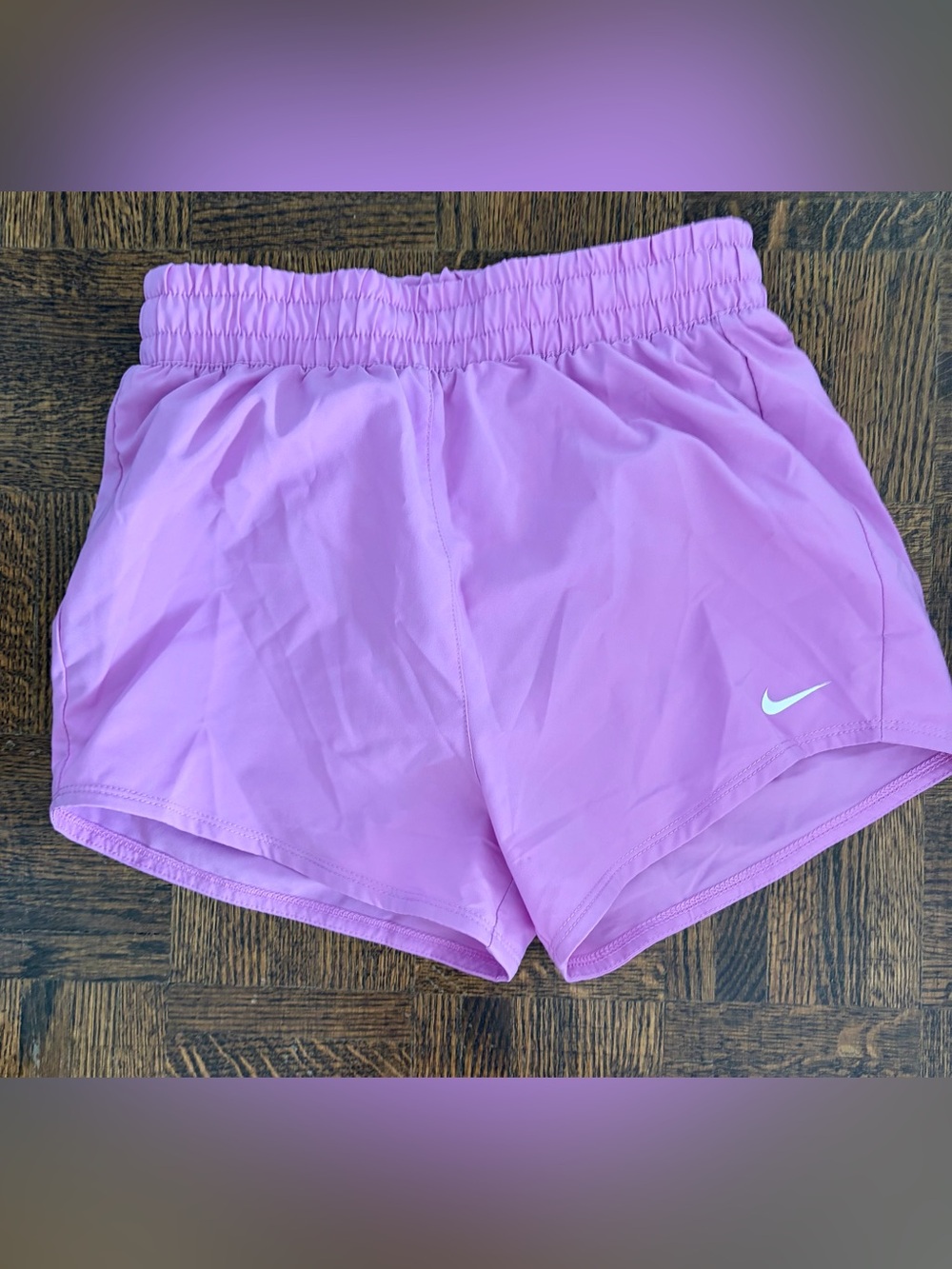 Nike Kids Lavender Athletic Shorts with White Swoosh